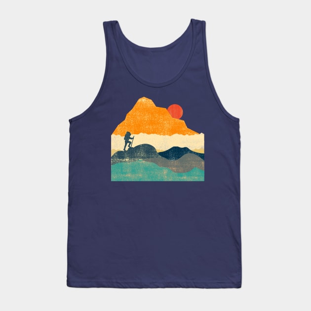 Hiking in the Mountains at Sunset Tank Top by High Altitude